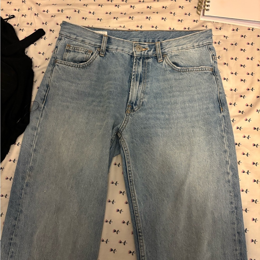 Zara Light Blue Straight Jeans